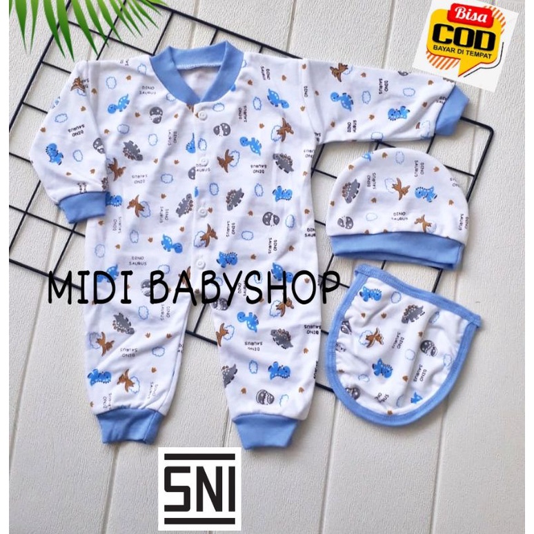 3 in 1 set Jumper bayi premium motif lucu 0-6 Bulan / Baju kodok bayi premium motif lucu SNI