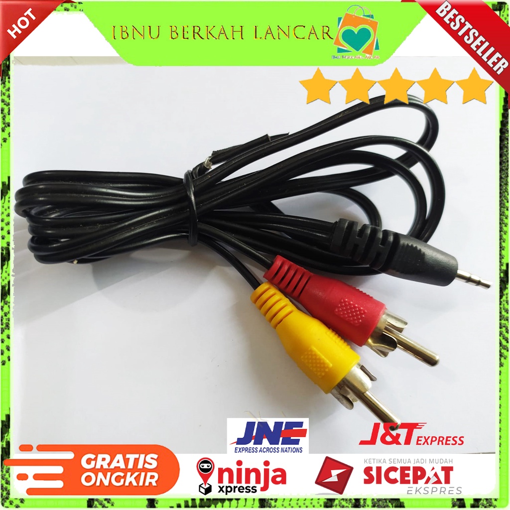 kabel input pvp ke tv Kabel Aux 2 in 1 (2in1) Audio Untuk Menghubungkan pvp ke tv Speaker