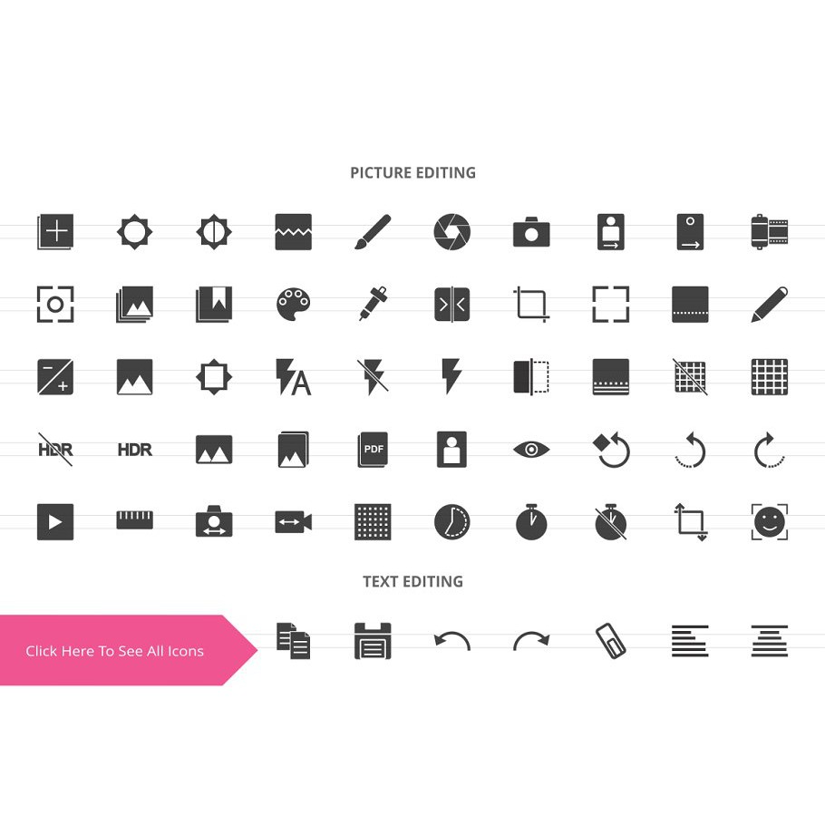 1779 Digital Glyph Icons - Vector Designs