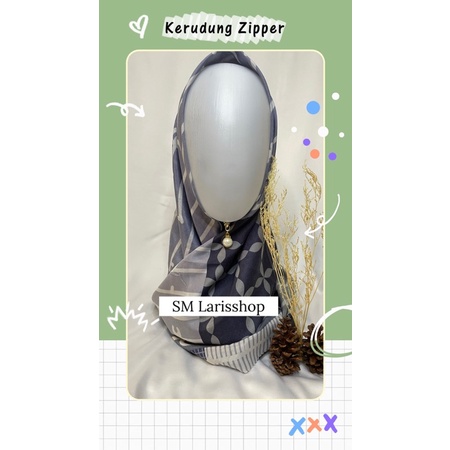 HIJAB ZIPPER POLOS LIMITED EDISION JILBAB RESLETTING ZIPER  + POUCH + MASKER