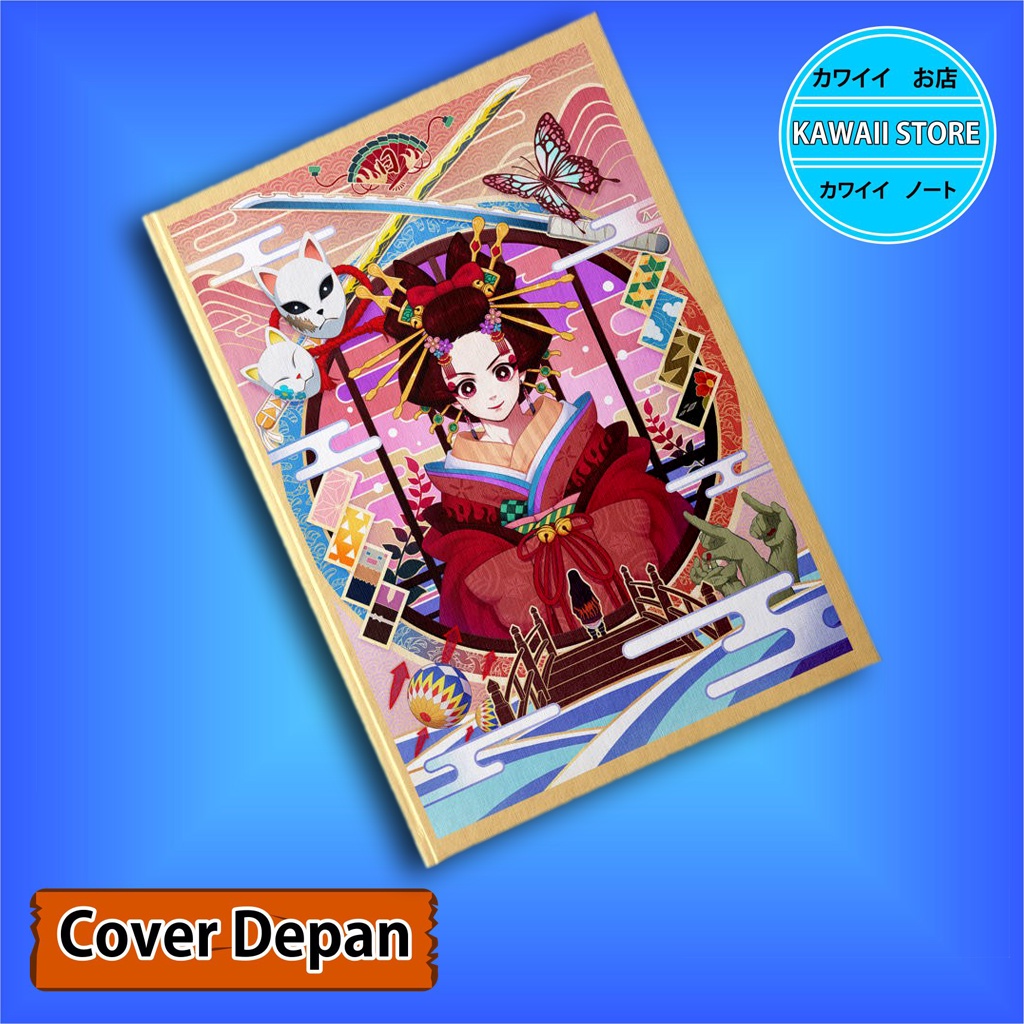 

Notebook / Pocket book Hard Cover Anime Kimetsu no Yaiba GEISHA TANJIRO uk A5 & A6 / Notes Book