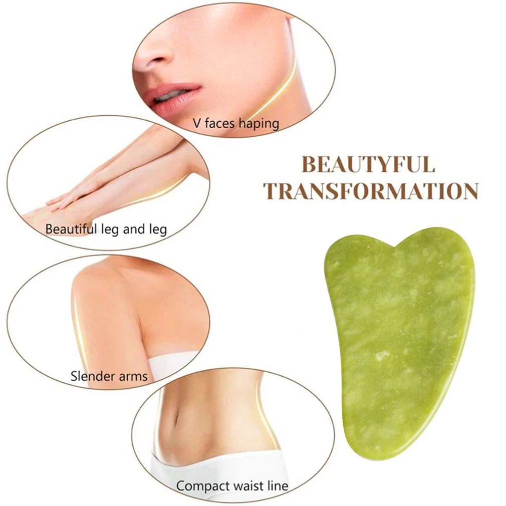 1Pcs Natural Jade Stone Gua Sha Facial Tool