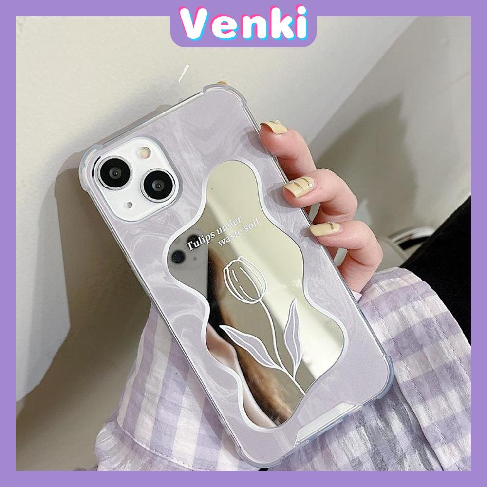 iPhone Case Acrylic Mirror Airbag Shock Resistant Big Hole Camera Protection Cute Marble Flower Compatible For iPhone 11 iPhone 13 Pro Max iPhone 12 Pro Max iPhone 7 Plus