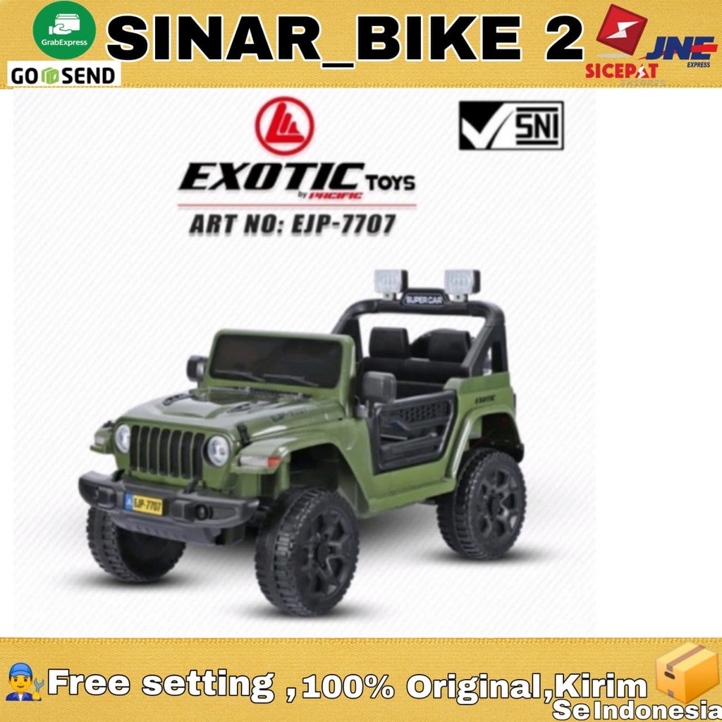 Mainan Anak Mobillan Aki JEEP EXOTIC RUBICON EJP-7707,7706,7734,7704