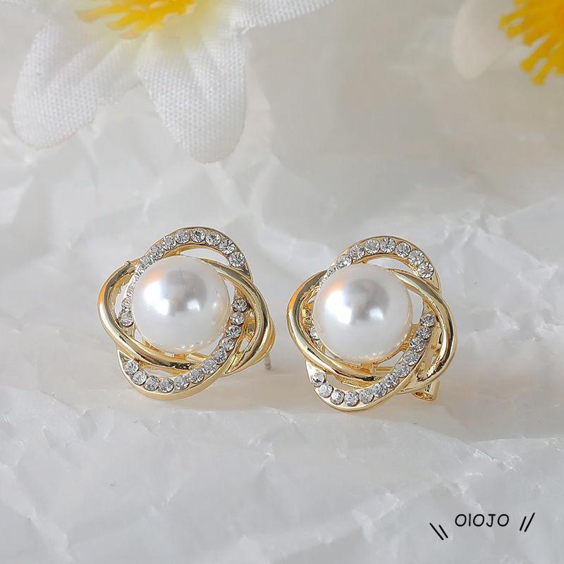 【COD】Anting Mutiara Berlian Kecil Untuk Perhiasan Wanita