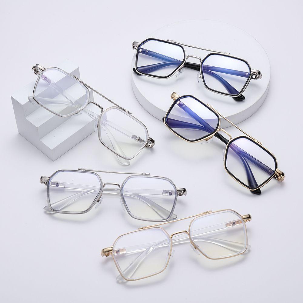 Lily Eyeglasses Kacamata Kelas Komputer Vintage Bingkai Ganda Perlindungan UV Kacamata Baca Poligon