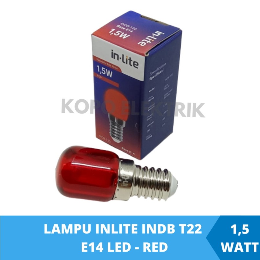 Barangunik2021 -In-Lite LED Lampu Decoration bulb E14 1,5 watt / 1,5 W INDB-T22/ Bohlam lampu in-lite 1.5watt Fitting E14