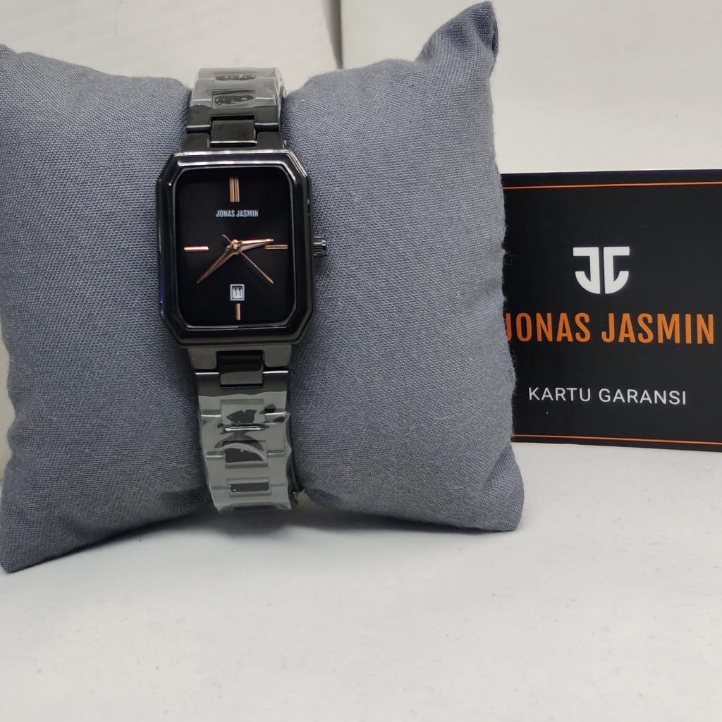 Jam Tangan Wanita Jonas Jasmin E2855T Tali Rantai Tanggal Aktif Free Box Exclusive &amp; Baterai