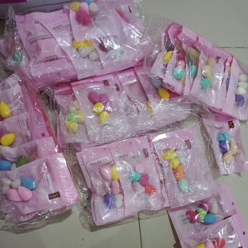 sponge mini isi 5 / beauty blender sponge 5 in 1 / sponge telur
