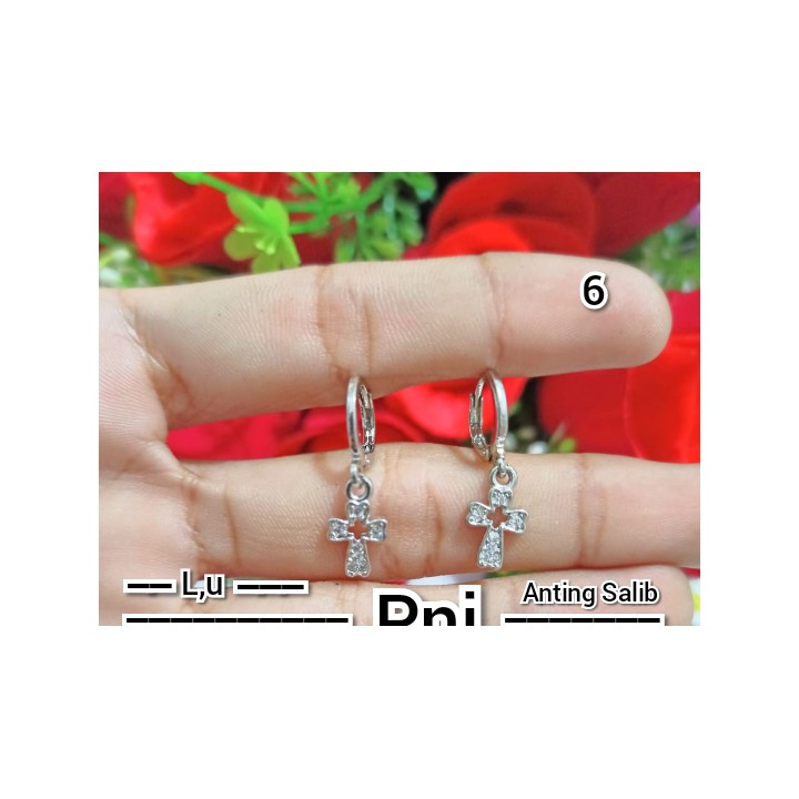 Anting Dewasa Permata Salib gold silver (COD)