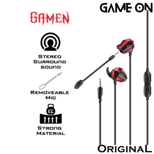 GAMEN HEADSET HEADPHONE GAMING GE100 DUAL MICROPHONE VIRTUAL SOUND