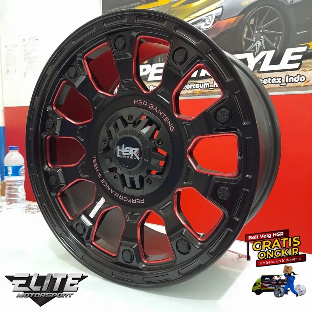 Velg HSR BANTENG Ring 18 Lubang 6 Pcd 139.7 Velg Mobil Hilux Fortuner