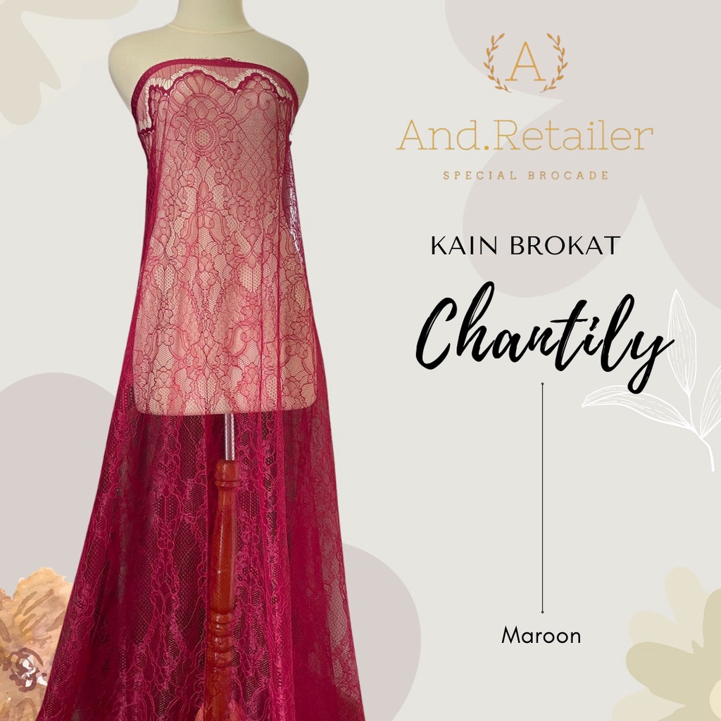 Kain Brokat Lace Chantily Panel Tile Shantily Semi France Semi Prancis