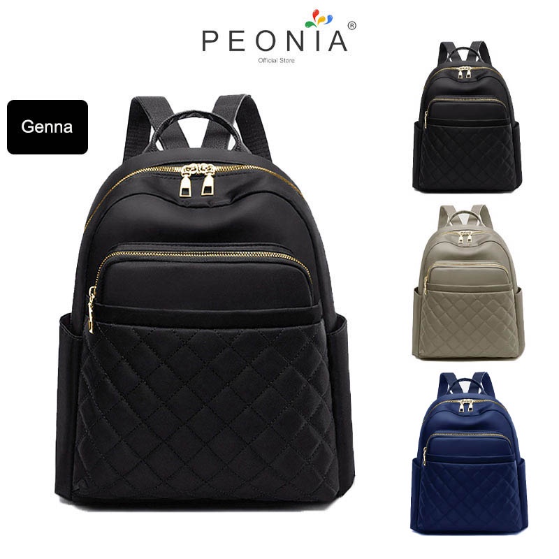 Peonia PNA GENNA Ransel Korea Tas Wanita Punggung Import Kantor Kerja Sekolah Kuliah Outdoor Trendy 