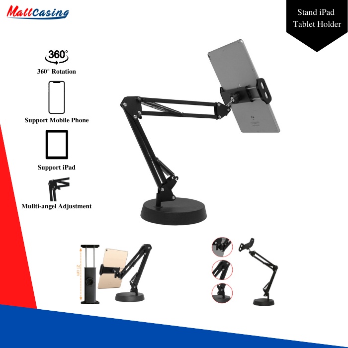 S77 Stand Phone Holder Hp Tablet Meja Holder Putar Penyangga Broadcasting Multifungsi