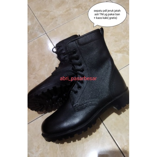 SEPATU PDL KULIT JERUK JATAH TNI ASLI