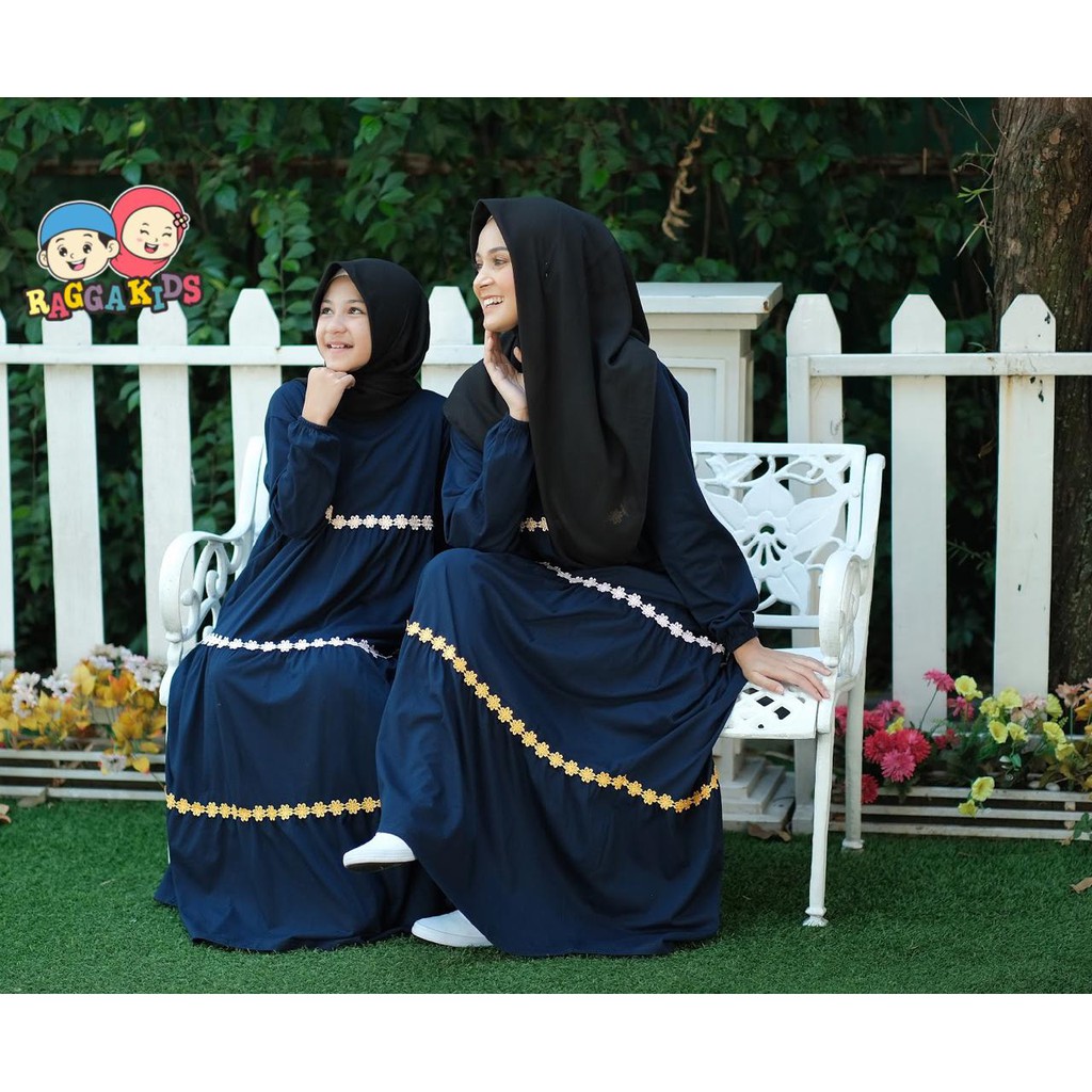 Gamis Anak Perempuan Remaja Tanggung Dewasa Couple Terbaru Branded Bahan Kaos Nyaman Adem Raggakids RG 37