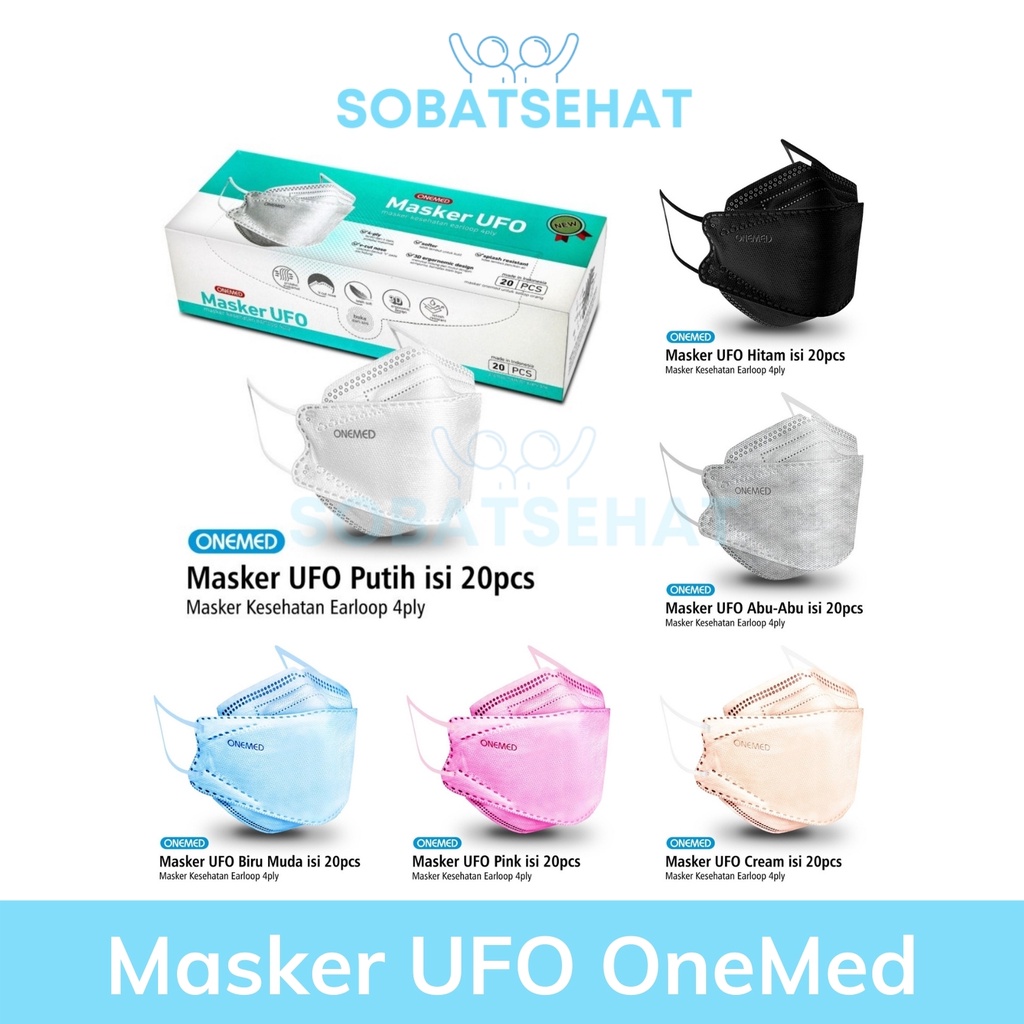 Jual Masker Medis KF94 UFO 3D OneMed 4ply Isi 20 | Shopee Indonesia