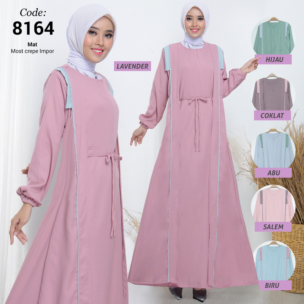 Gamis Terbaru Model Polos Kombinasi GB-8164