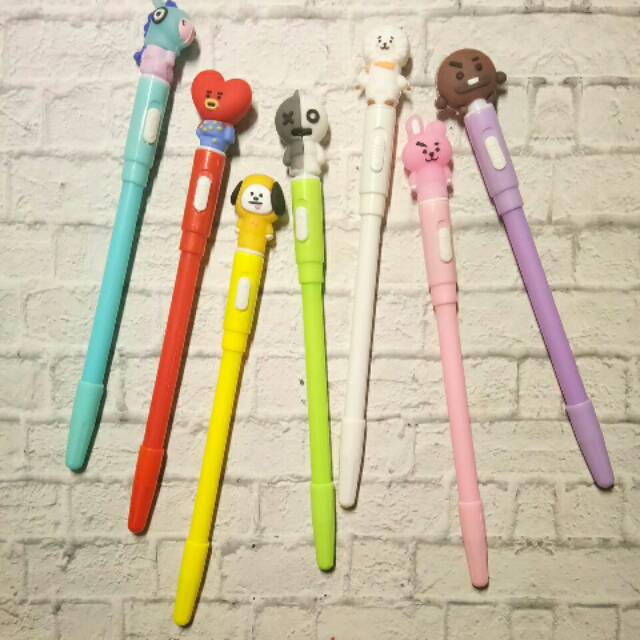 

Pulpen Gel Karakter BT21 Lampu LED (bisa ganti warna)