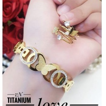 TiTanium set gelang cincin E08