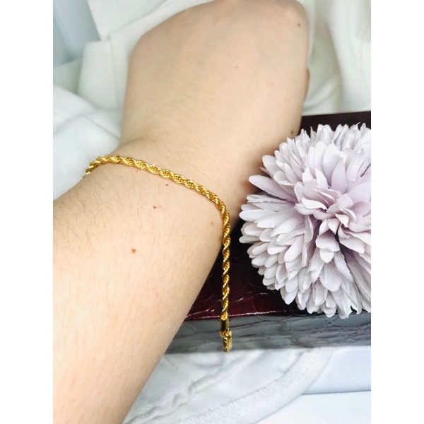 Gelang tangan tambang kecil lapis emas 24k suping