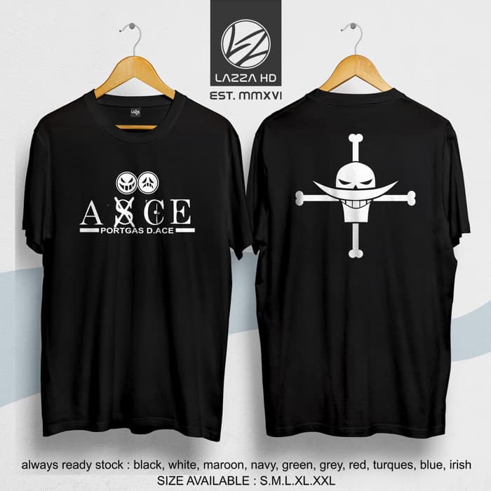 Kaos Tshirt Distro ANIME ONE PIECE SHIROHIGE ACE Terlaris
