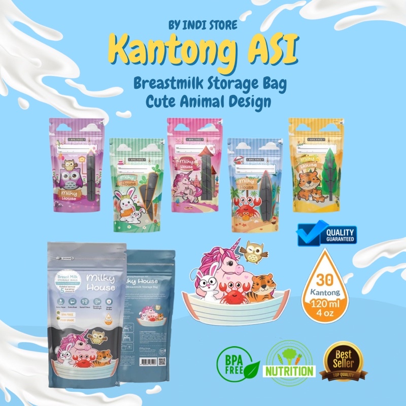 Kantong ASI Milky House Breastmilk Storage Bag 120Ml - 30 pcs Plastik Penyimpan ASI