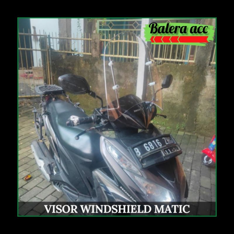 VISOR WINDSHIELD UNIVERSAL UNTUK VARIO BEAT MIO SCOOPY GENIO FINO XRIDE DLL