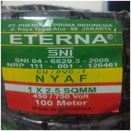 Eterna Kabel NYAF 1X2.5mm @100 Mtr