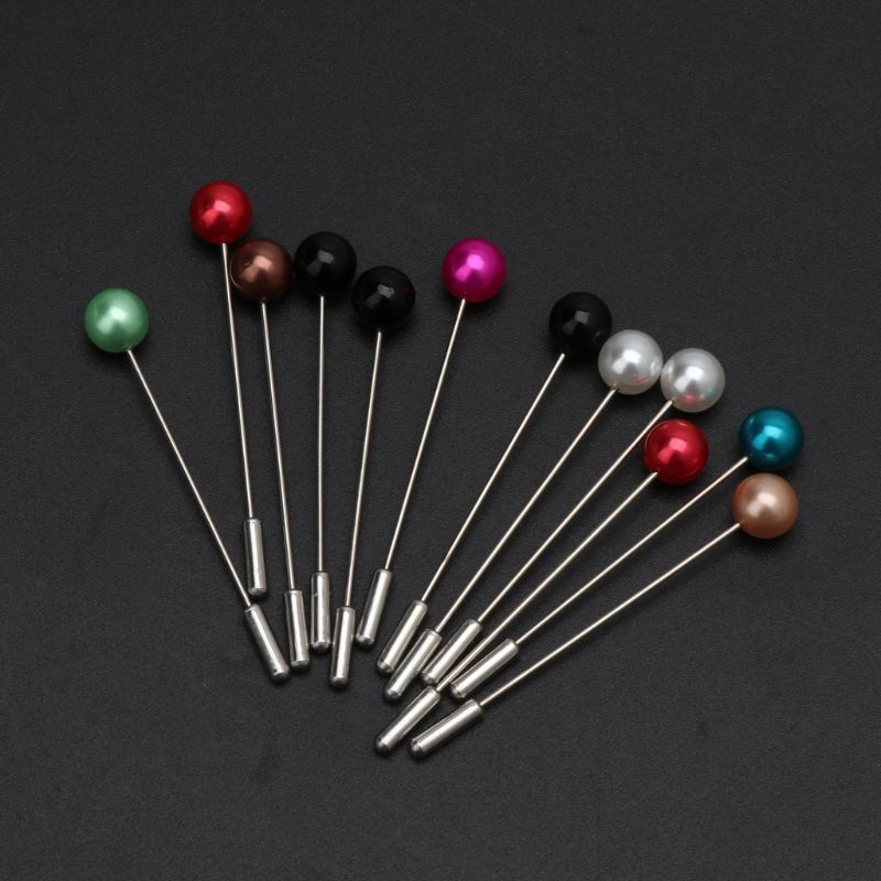 SIY  12Pcs Women Brooch Pins Colorful Crystal Hijab Scarf Pearls Safety Pins Sweater Shawl Clips Brooches Fashion Jewelry