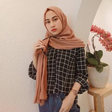 SQUARE BLOUSE - Kemeja kotak kotak wanita - Kemeja Motif Tartan Monalisa