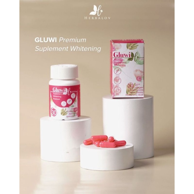 

Gluwi Premium Whitening Suplement By Herbalov Kapsul Pencerah Tubuh isi 30