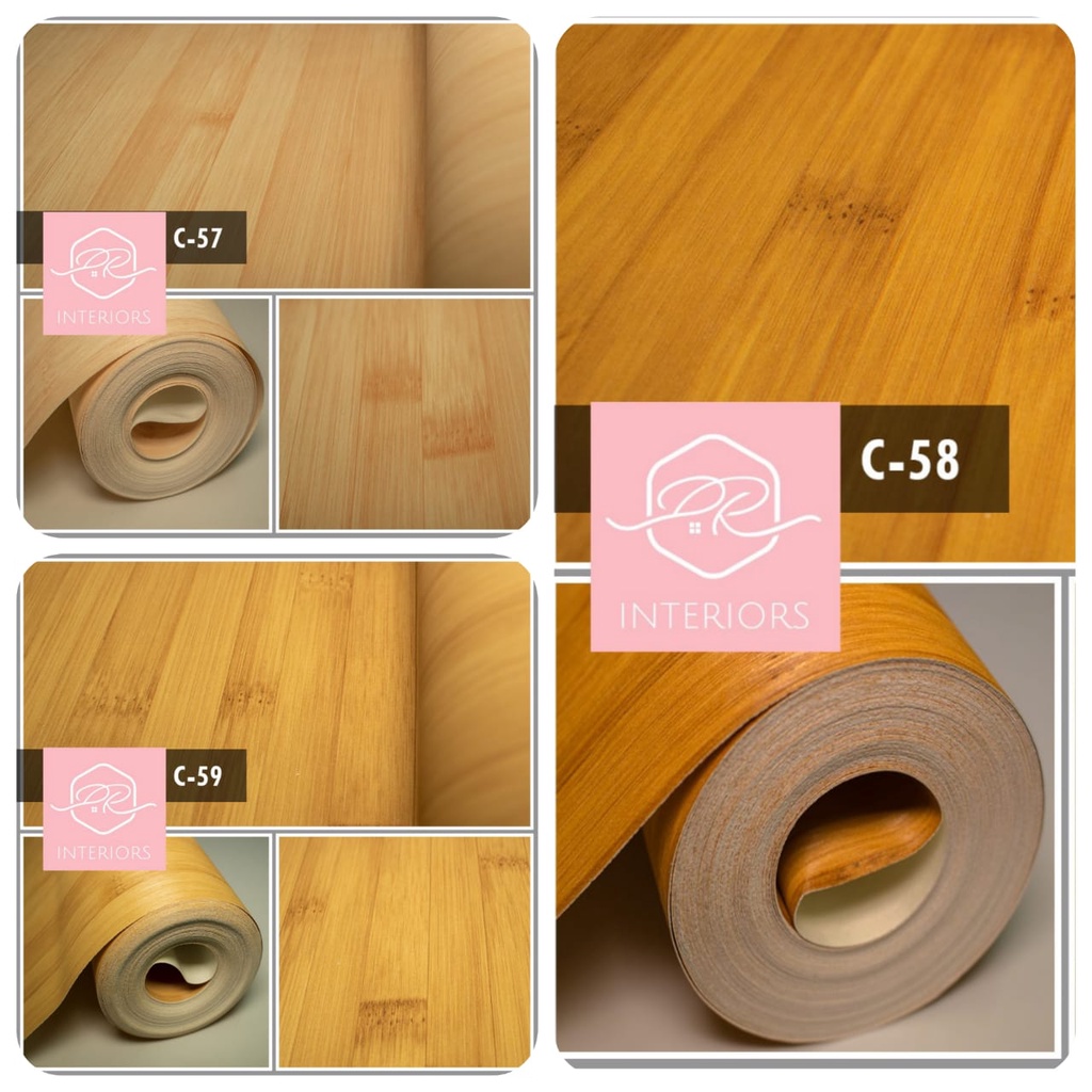 WALLPAPER DINDING VINYL PAPAN KAYU