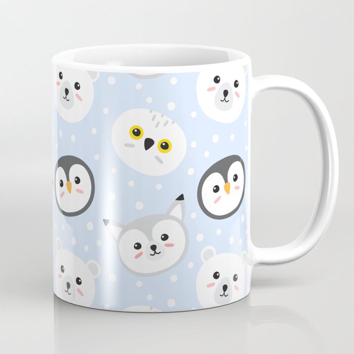 Polar doodle animals pattern mug