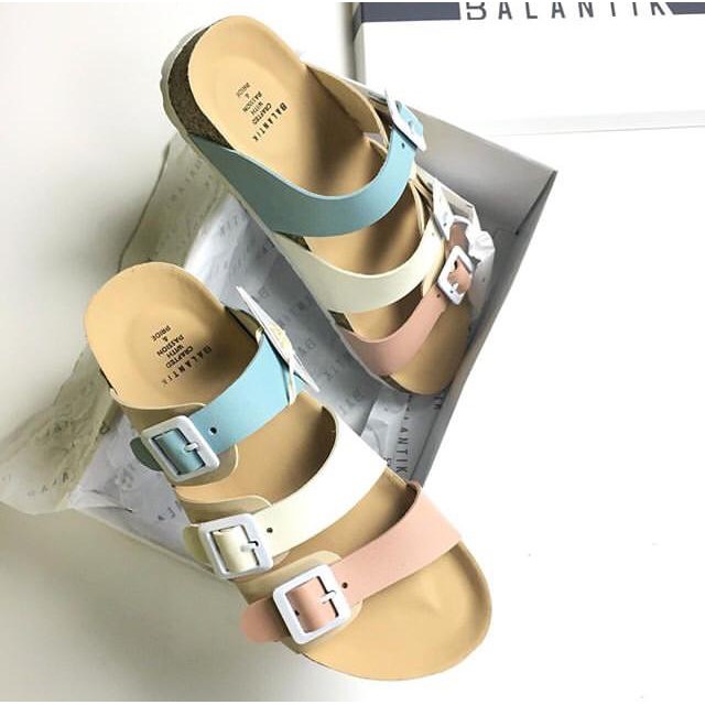 Rinbow strip 3 sandal balantik wanita