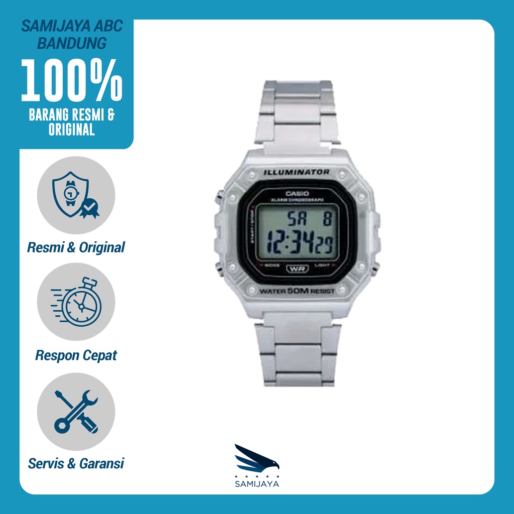 Jual Jam Tangan Digital CASIO W218HD 1AVDF Stainless Original Resmi