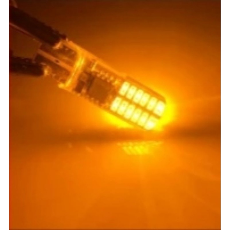 Lampu LED Senja Sen T10 24 LED Crystal Jelly 24 Mata Lampu Mobil & Motor-kuning