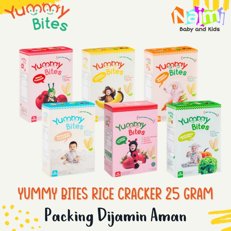 Yummy Bites Rice Crackers 25 gr 25gr (6 Sachet) / Snack MPASI Baby / Cemilan Bayi