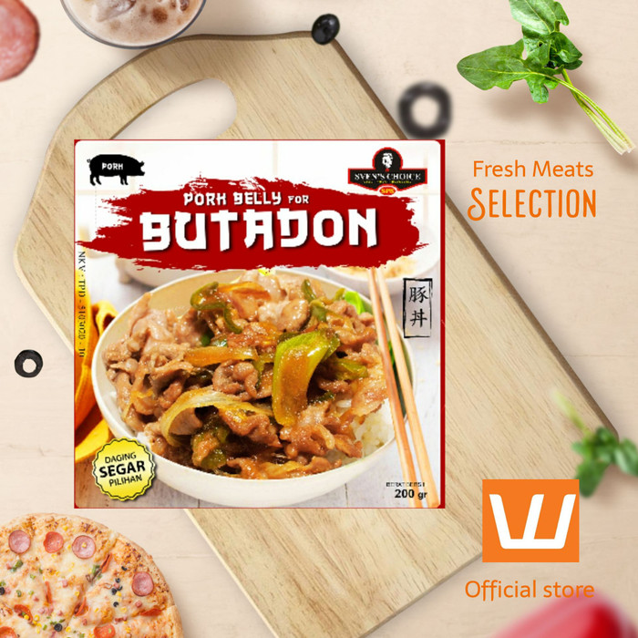 Daging babi segar untuk butadon gyudon 200g