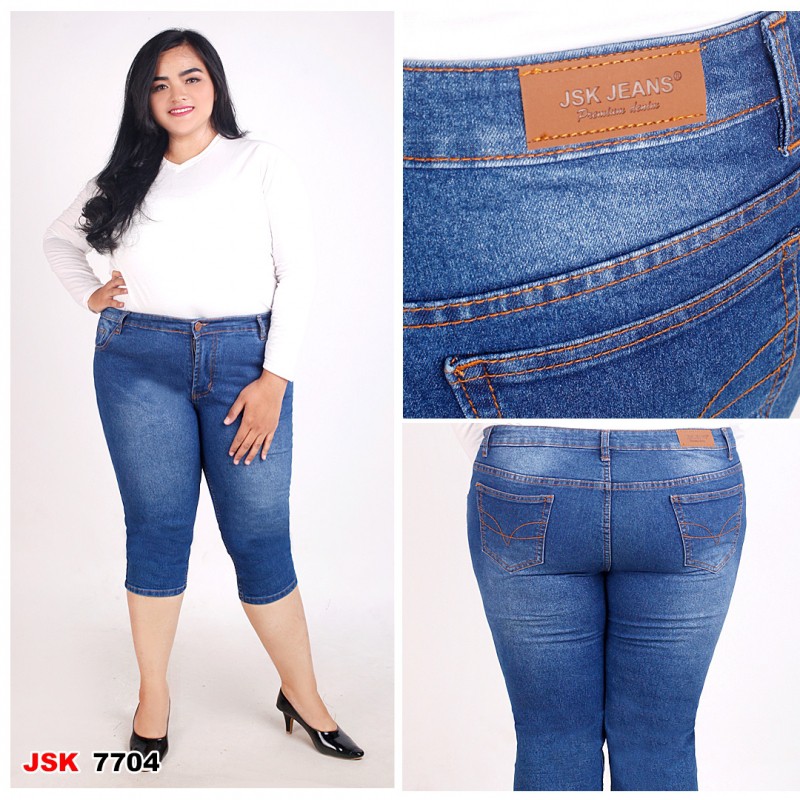 [SIZE 35-42] 7/8 Bigsize Jeans JSK 7701 / Celana Jeans Wanita 7per8 Celana Tanggung