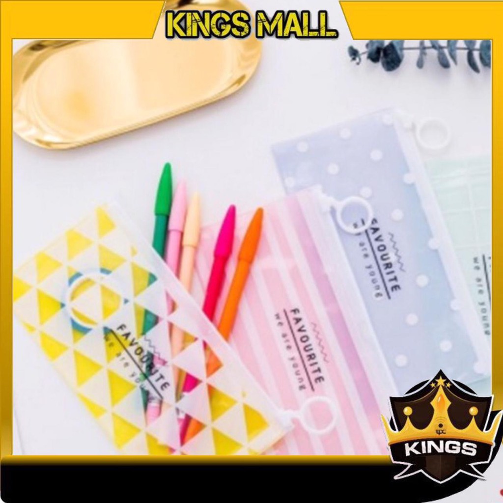 

KINGS - S656 Tempat Pensil Tempat Kosmetik Zipper Transparan Zip Bag Pouch Zipper