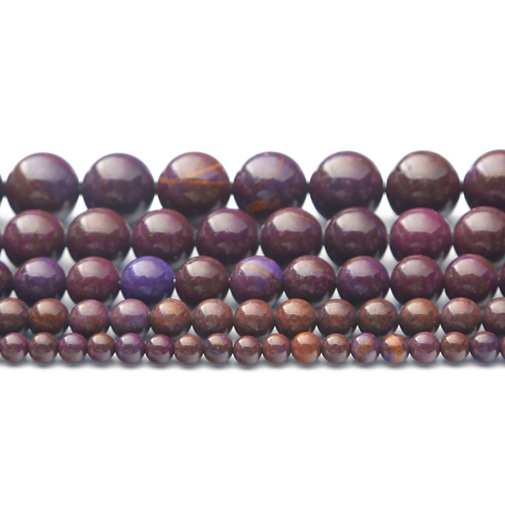 32-89 pcs Warna Aditif Alami Zijin Stone Beads, Diameter 4/6/8/10/12mm, Diameter lubang sekitar 1mm, untuk Membuat Perhiasan DIY