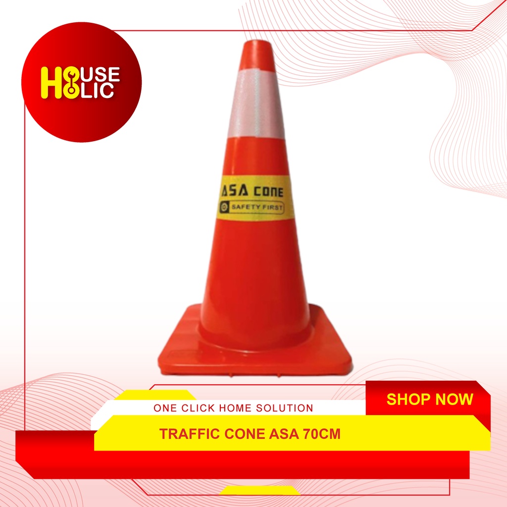 Safety  Traffic Cone 70cm Elastis / Kerucut Lalu Lintas Cone Asa 70 CM