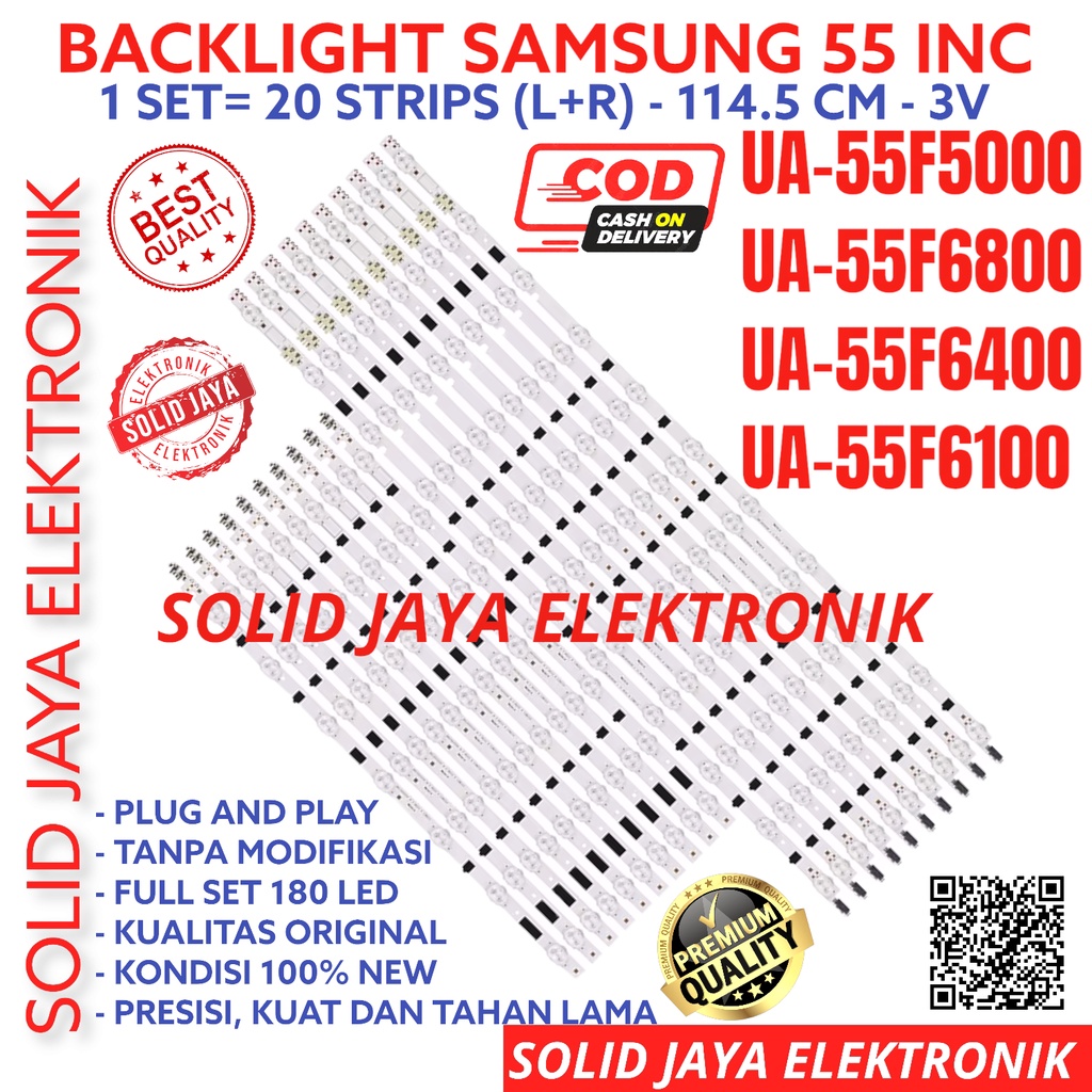 BACKLIGHT TV LED SAMSUNG 55 INC UA 55F5000 55F6800 55F6400 55F6100 UA55F5000 UA55F6800 UA55F6400 UA55F6100 LAMPU BL 55F  18K 3V UA-55F5000 UA-55F6800 UA-55F6400 UA-55F6100 LAMPU BL 55INCH 55INC 55IN 18K