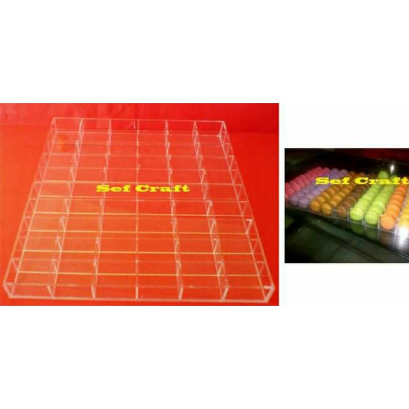 

Macaroon clear acrylic tray 10 row 6 column