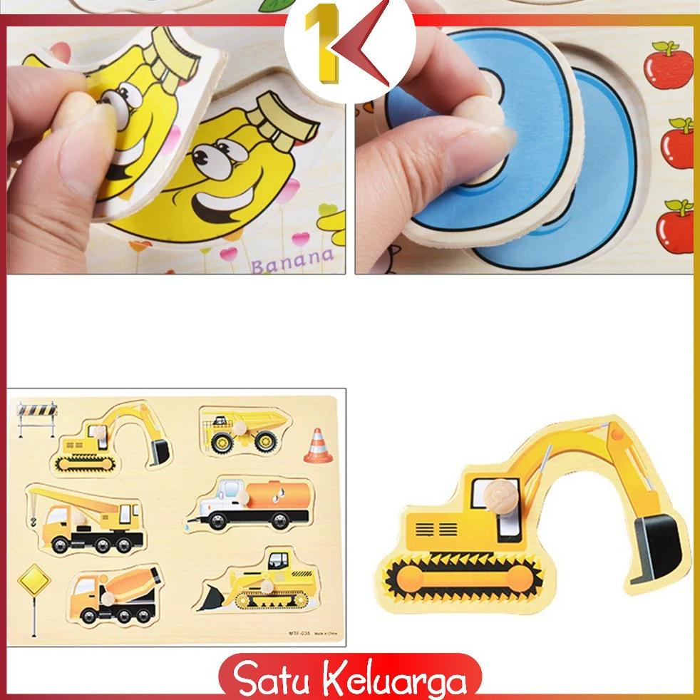 

((BISA COD)) SK-M67-68 Mainan Edukasi Anak Puzzle Kayu Knob Background Bergambar | Wooden Toys Mainan Balok Kayu