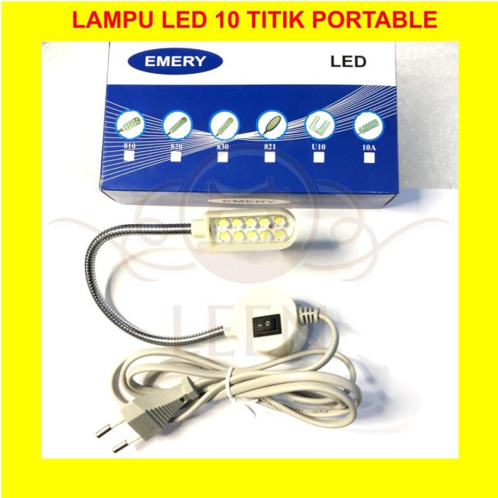 Lampu Portable LED Putih 10 titik (MAGNETIK) GRADE A Mesin Jahit LEEN - KS