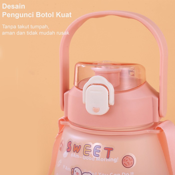 Botol Air Minum Sedotan Anak BPA Free Motif Gradient Colour 1300ml