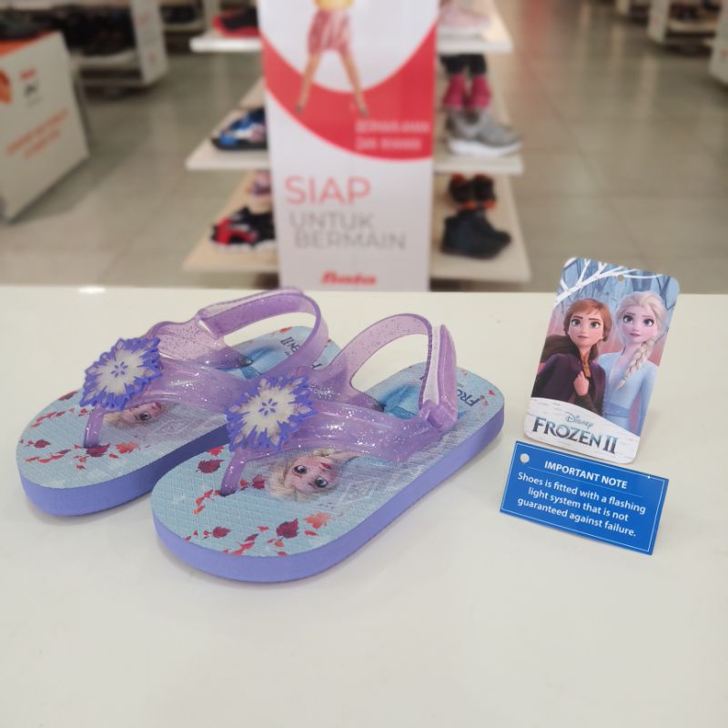 Sepatu sandal anak karakter frozen lampu bahan spon karet Bubble gummers Bata